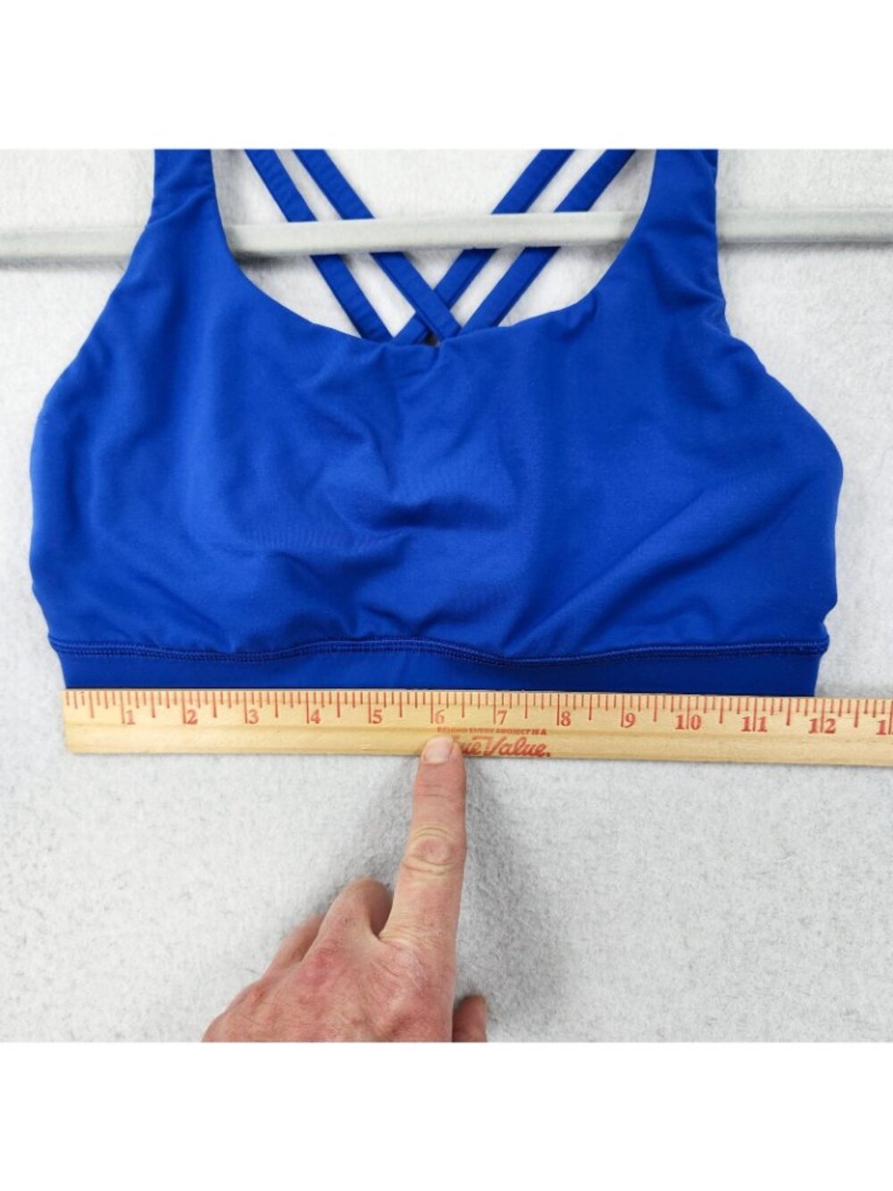 Lululemon Sports Bra Womens 6 Blue Energy Strappy Crossback Athletic Yoga - Picture 3 of 8